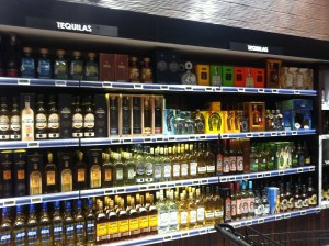 Just some of the tequila selection at the local supermarket..